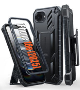 FNTCASE iPhone SE 4/ SE 2025/ 16E 携帯ケース: ベルトクリップホルスターとキックスタンド付きの頑丈な保護携帯ケース